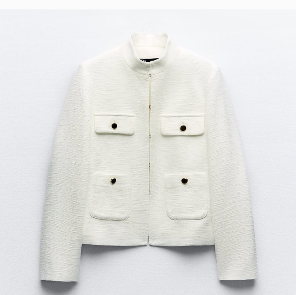 NWOT ZARA GOLD BUTTONED BLAZER-SIZE SMALL - Picture 1 of 5